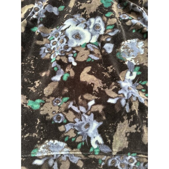 Style & Co Sport Floral Patterned Zip-Up Velour Jacket with High Collar & Gold Z - Picture 6 of 10